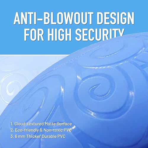 ATIVAFIT Balance Ball Trainer - Half Exercise Ball with Inflation Pump & Resistance Bands - Anti-Burst PVC Stability Trainer for Home Gym, Yoga, Core Training - 660 lbs Capacity