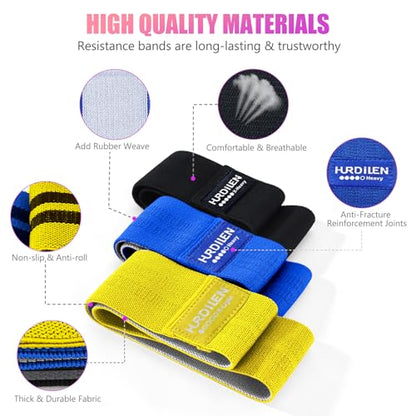 Resistance Bands for Working Out, Exercise Workout Bands for Women & Men, 3 Levels Elastic Stretch Bands for Exercise with Carry Bag for Physical Therapy, Home Fitness, Strength Training, Yoga