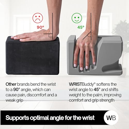 WRISTBuddy® Yoga Blocks 2-Pack (Left + Right) — Ergonomic, Hand-Shaped EVA Blocks for Wrist Relief & Better Grip | Doctor-Designed Support for Yoga, Pilates, Handstands, Push-Ups & Rehab