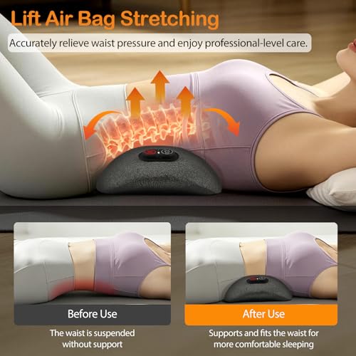 Smooth Spine Triple Fusion Back Massager with Heat - Sciatica Pain Relief & Spine Decompression Device, Deep Tissue Massager for Lower Back Pain, Office Chair and Home Use for Chronic Sufferers