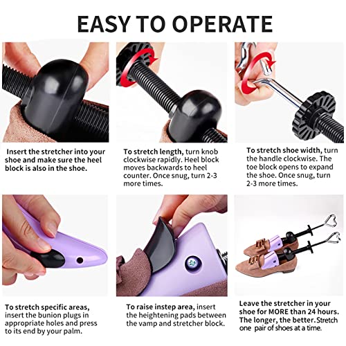 Shoe Stretcher, Plastic Pair of 4-way Adjustable Shoe Expander Shoe Tree Widener for Wide Feet Bunions