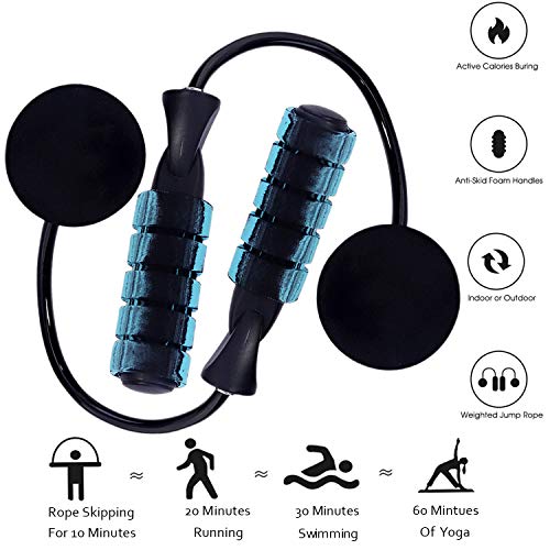 Ropeless Jump Rope，Cordless skipping Rope Tangle-Free Rapid Speed Skipping Ropes for Fitness Weighted Jump Rope Workout for Men, Women, Kids Indoor and Outdoor-Blue