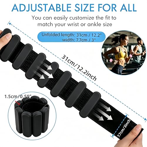 Wrist Weights Set of 2(1Lbs Each), Adjustable Silicone Arm & Leg Weights for Women