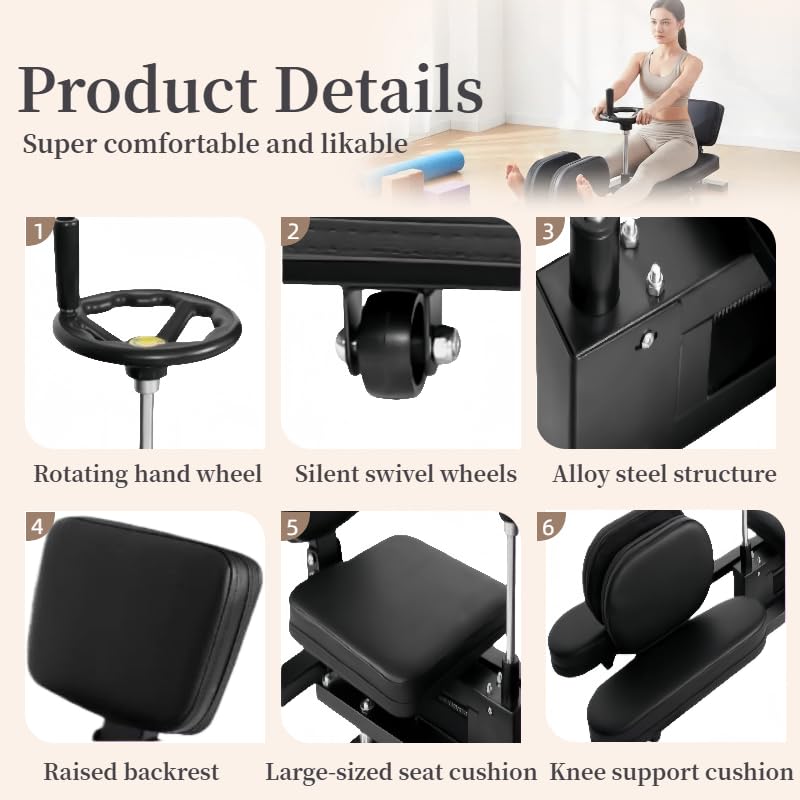 Heavy-Duty Steel Split Machine, 400lbs Leg Press, 240°Rotation Abductor Calf Stretcher for Home/Gym/Dance Studio, Portable Gym Equipment for Women/Dancers/Yoga