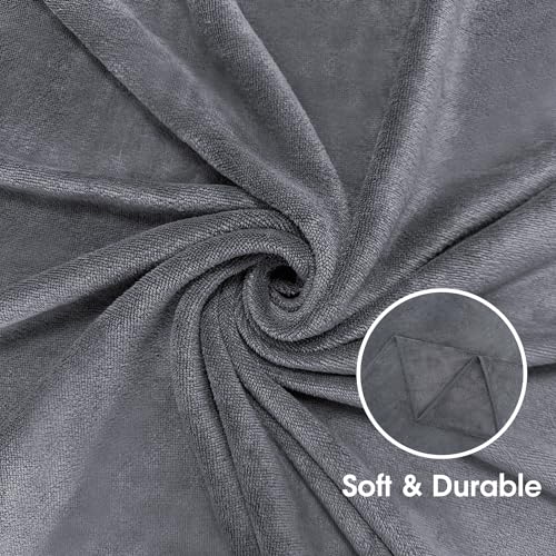 JML Microfiber Bath Towel Set with Hanging Loop, Grey, 30" x 60", 6 Pack | Large, Soft, Absorbent, Fast Drying, Lint Free, Fade Resistant, No Pilling, Lightweight, Compact - color: Grey, size: 6 Pack-30" x 60"