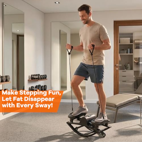 Rock Stepper,Portable Rocking Stepper Machine– Low-Impact Home Fitness Machine with Built-in Counter, 330 lbs Capacity, Compact & Lightweight for Apartments
