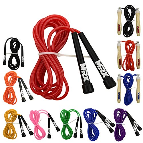 MRX 9" PVC Jump Rope for Cardio Fitness - Versatile Jump Rope for Both Kids and Adults - Great Jump Rope for Exercise - color: 581-Red