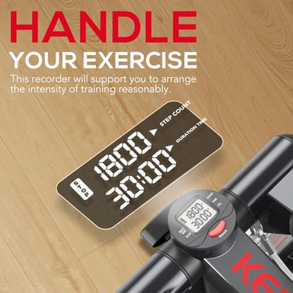 Keppi Fitness Stair Stepper, Steppers for Exercise at Home, Stepper with 2 Pairs of Resistance Bands for Efficient Cardio - Fitstep Series