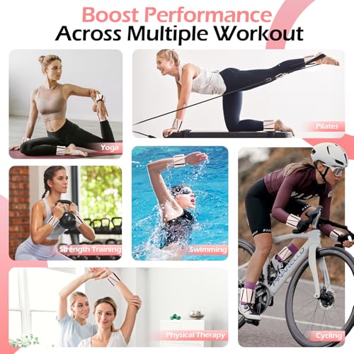 Wrist Ankle Weights for Women & Men, 2lbs/4lbs Adjustable Weighted Bangles to Boost Calorie Burn & Strength, Arm & Leg Weights for Pilates, Yoga, Walking, Barre, Gym & Home Workout