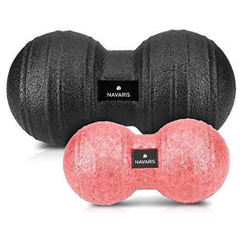 Navaris Double Massage Ball - Peanut Shaped Self-Massage Balls Trigger Point for Muscle Relaxation - Peanut Balls