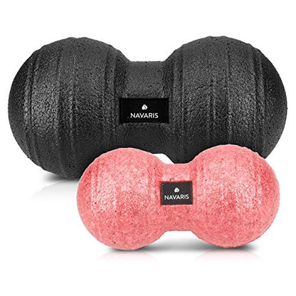 Navaris Double Massage Ball - Peanut Shaped Self-Massage Balls Trigger Point for Muscle Relaxation - Peanut Balls