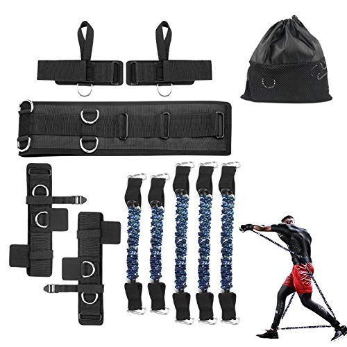 Boxing Resistance Bands Set for Speed and Agility, Workout Band Ankle Exercise Bands Legs Ankle Straps for Resistance Training Enhance Explosive Power - color: Blue-150lbs