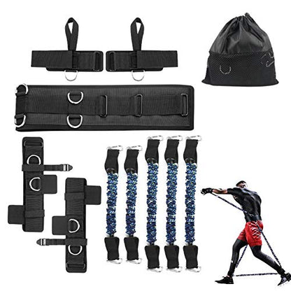 Boxing Resistance Bands Set for Speed and Agility, Workout Band Ankle Exercise Bands Legs Ankle Straps for Resistance Training Enhance Explosive Power - color: Blue-150lbs