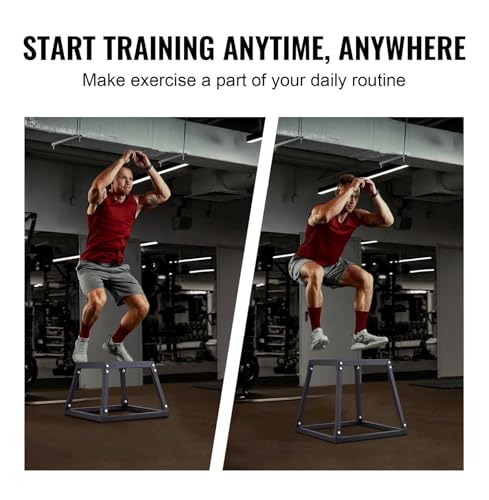 Plyometric Jump Boxes 12/18/24 Inch Set, Plyo Box for Fitness, Agility Training, Step Up Platform - Home Gym Conditioning, Strength Workouts - Black