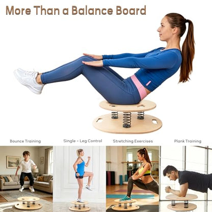 Balance Board & Wobble Board with Spring System, Proprioception Trainer for Physical Therapy, Rehabilitation, Posture & Coordination, Balance Board for Adults, Seniors & Kids