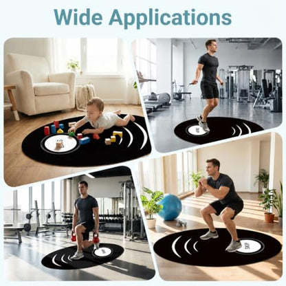 Jump Rope Mat，35.4 x 55.1 inch High-Density Rubber Exercise Mat, Non-Slip and Shock-Absorbing, Suitable for Indoor and Outdoor Home Gym Workouts.