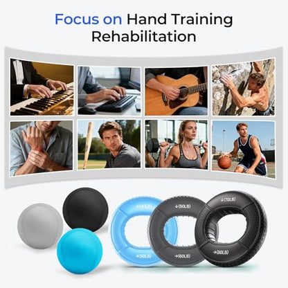 Hand Gripper Strengthener Set - Hand Grip Strengthener, Stress Balls for Adults,Grip Strength Trainer for Hand Sensitivity Training,Hand Rehabilitation Exercising - size: 6 pcs