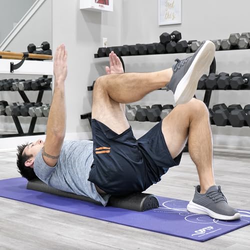 OPTP AXIS Firm Density Foam Roller – Half-Round, Black, 36" X 3" - color: Black - 36" X 3" Half-round