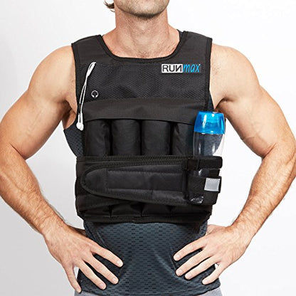 RUNmax 20LBS - 150LBS Adjustable Weighted Vest Wtih Shoulder Pads Option for Men and Women - size: 20 lbs WITHOUT SHOULDER PADS