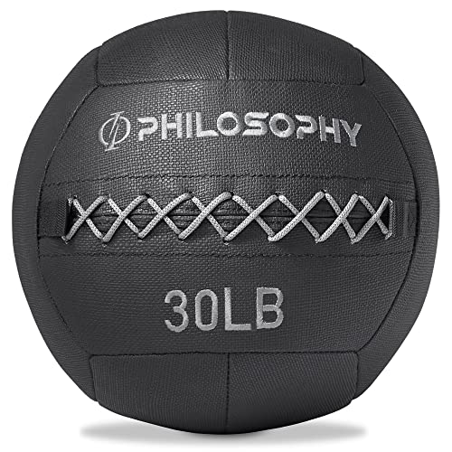 Philosophy Gym Wall Ball - Soft Shell Weighted Medicine Ball with Non-Slip Grip - style: 30 LB