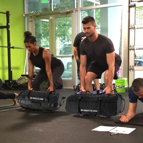 Adjustable Fitness Sandbags with Handles, Heavy Duty Sand Bags for Weight Training, Powerlifting, and Full-Body Exercise, Includes Unfilled Inner Bag