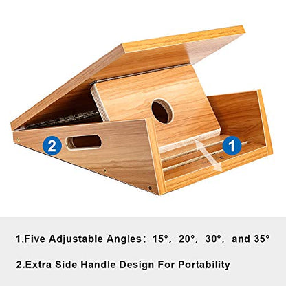 StrongTek Extra Large Wooden Slant Board, Adjustable Incline Board and Calf Stretcher, Stretch Board, Extra Side Handle 16 X 18 Inches, 5 Positions (500 LB Capacity) - style: Extra-Large