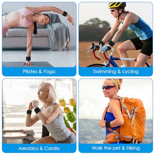 AMIR Wrist Weights, Adjustable Ankle Weights For Women, Waterproof Leg Strength Training Wrist For Yoga Running Swimming Pilates (1Pair, 1 lb Each)