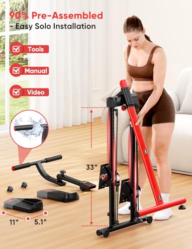 YOLEO Adjustable Resistance Stair Steppers for Exercise at Home, Folding Cardio Stairmaster with 3 Workout Modes & Oversized Pedal,90% Pre-Assembled Stair Climber with Handlebar for Full Body Workout - size: V2.0 Basic Stair Stepper
