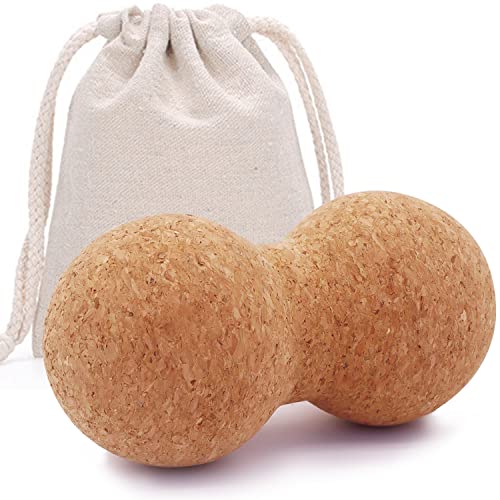 KITWILD Cork Peanut Massage Ball, Peanut Double Lacrosse Massage Ball for Deep Tissue Muscle Massage, Myofascial Release, Muscle Knots, and Yoga Therapy