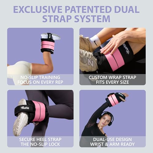 Ankle & Wrist Weights – 8/16/20/30 lbs Pair (4–15lbs - Each) | Dual Adjustable Secure Strap System | Patented Design | Ideal for Home Workouts, Pilates, Yoga, Glute Training - size: 04 lbs each (8 lbs pair)
