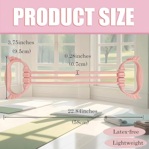 Figure 8 Resistance Bands with Handles, 6 Tube Adjustable Resistance Bands for Arms Back Exercise, Arm Bands for Workout, Strength Training & Full Body Fitness
