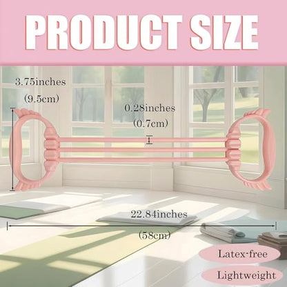 Figure 8 Resistance Bands with Handles, 6 Tube Adjustable Resistance Bands for Arms Back Exercise, Arm Bands for Workout, Strength Training & Full Body Fitness