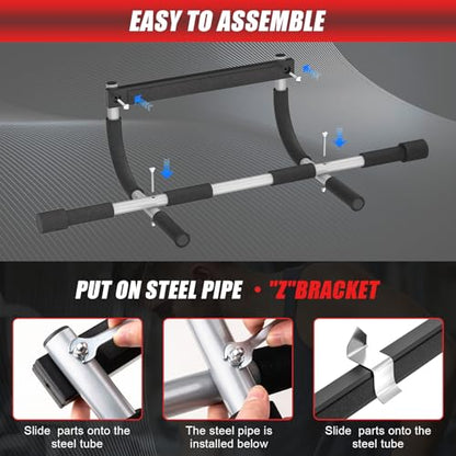 Pull Up Bar for Doorway, Portable Pull-up Bar for Strength Training, Body Fitness Workout Bar With Thickened Steel, Indoor Chin-Up Bar&Upper Body Workout Bar Fitness Trainer for Home and Gym