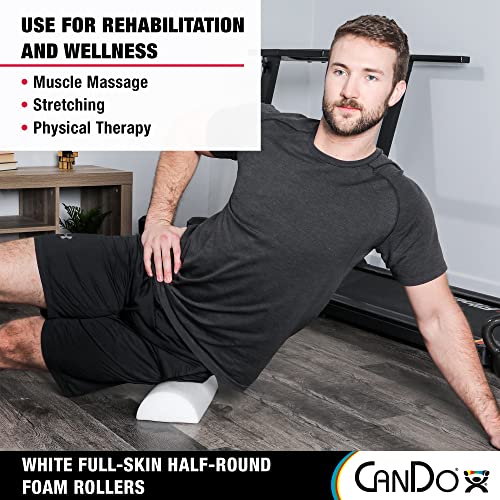 Cando 30-2340 Full-Skin PE Foam Roller for Muscle Restoration, Massage Therapy, Sport Recovery and Physical Therapy, White, 6" Width, 36" Length - size: 36-inch