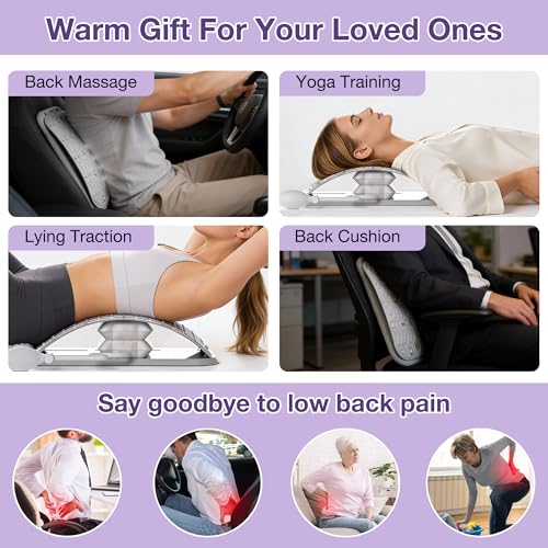 Lumbar Support Board, Lower Back Stretcher for Lower Back Pain Relief Back Cracker with Adjustable Airbag Lumbar Spine Stretcher Spine Decompression Devices, Women Men Lumbar Board for Back