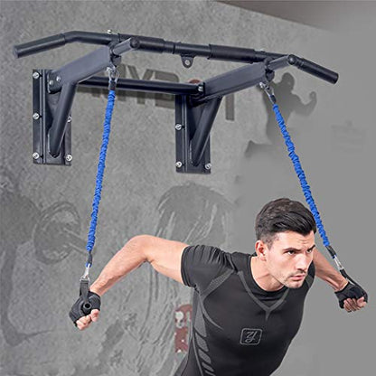 Wall Mounted Pull up Bar Multi-Grip Chin-up Station Home Gym Exercise Workout Equipment Strength Training Fitness Equipment Supports 600lbs - size: Pull up bar with pull rope