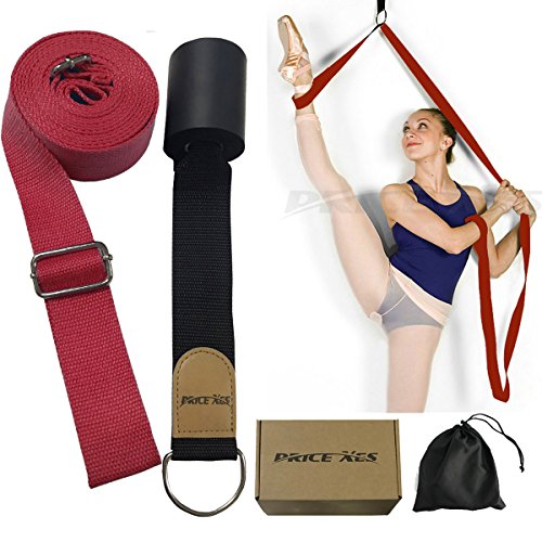 Door Flexibility & Stretching Leg Strap - Great for Ballet Cheer Dance Gymnastics or ANY Sport Leg Stretcher Door Flexibility Trainer Premium stretching equipment - color: Red