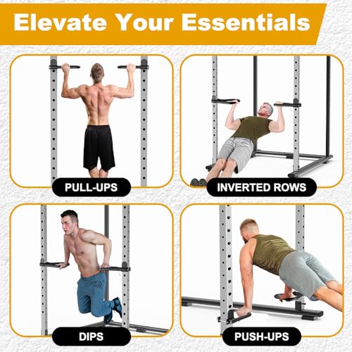 Kipika Power Rack Attachment for 5/8" & 1" Holes - Heavy Duty Home Gym Equipment for 2x2 or 3x3 Squat Rack, Adjustable and Easy to Install