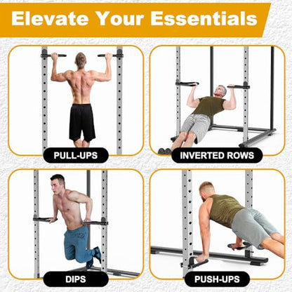 Kipika Power Rack Attachment for 5/8" & 1" Holes - Heavy Duty Home Gym Equipment for 2x2 or 3x3 Squat Rack, Adjustable and Easy to Install