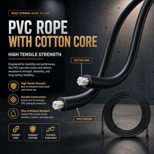 10,000-Drop Unbreakable Jump Rope, 5mm PVC Adjustable Speed Rope with Ergonomic PP Handles for Boxing, HIIT & Home Gym - color: Black+Black