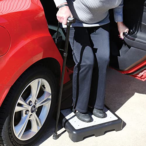 Riser Step Stool - 3 1/2"H Safety Half Step Platform, Indoor Outdoor Assistive Devices for Elderly