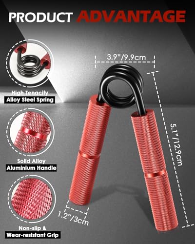 Grip Strength Trainer, 6 Pack Grip Strength Trainer Set (50-350LB), No Slip Hand Grip Strengthener, Wrist Forearm Strengthener with Grip Tape for Strength Training, Exercise, Injury Recovery - color: Silver+Blue+Red+Orange+Dark Gray+Black (100-350 LBS)