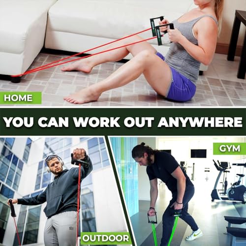 Resistance Bands with Handles Quick-Lock Multi-Layer Exercise Bands for Work Out, Non Slip Grip for Full-Body Strength Training, Heavy Resistance Training, Yoga, Home Workout Set - style: 150LBS