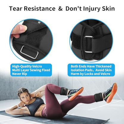 ELEAMY Ankle Weights for Women & Men - 0.5/1/2/3lb*2 Pairs - color: Black, size: 3.0 Lbs Each (6.0 Lbs Pair)