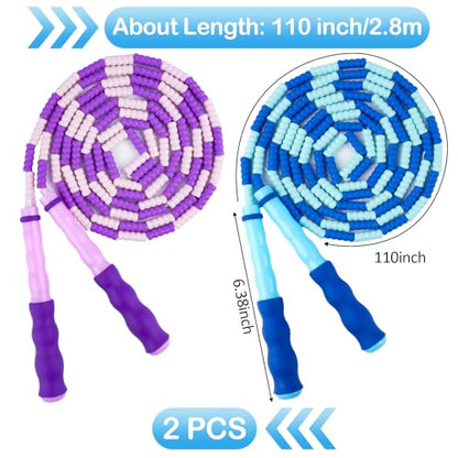 Jump Rope for Kids, Adjustable Jump Ropes for 4 5 6 7 8 10 12, Tangle Free - color: Blue and Purple