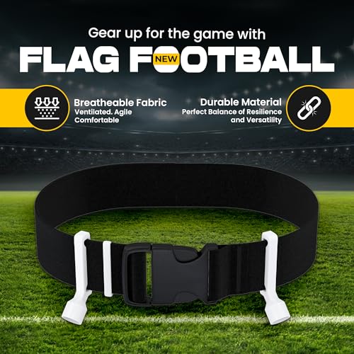 Gameday Flag Football Set – Kits for 2–14 Players w/Belts, Agility Cones & Carry Bag – Available in Multi Colors & Sizes