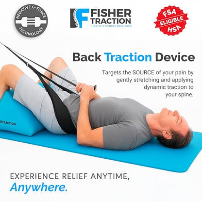 Lower Back Decompression Device – Lumbar Traction for Spinal Decompression – Patented Stretcher Strap Release for Spinal Rehydration – Lightweight & Portable (Over 230 lbs)