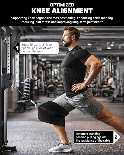 THEFITGUY Squat Knee Attachment for Cable Machine, Resistance Band & Smart Gym | Supports Deep Split Squats | Promotes Knee Strength, Ankle Mobility & Joint Stability | Home & Commercial Gym Accessory