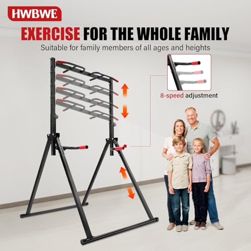 Foldable Power Tower Dip Station Pull Up Bar Station,Adjustable Multifunction Training Fitness Equipment for Home Outdoor Triangular
