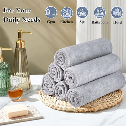 36 Pcs Microfiber Gym Towel 16 x 28 in Bleach Proof Towels Absorbent Soft Sweat Towels Quick Dry Lightweight Towel for Hand Salon Bath Spa Hotel Pool Home Hair Care(Light Grey)